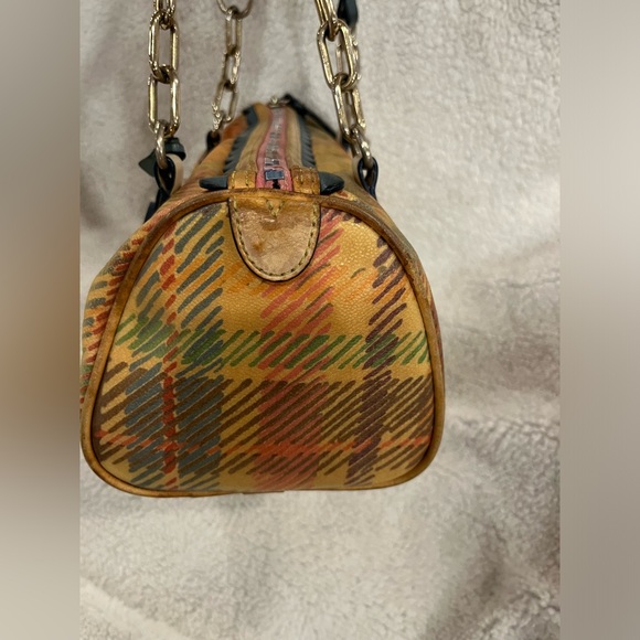 Dooney Bourke  Plaid Tartan Multicolor Vacchetta Leather Bag - Picture 4 of 14